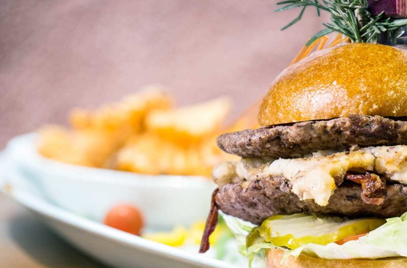 Hash House stuffed burger