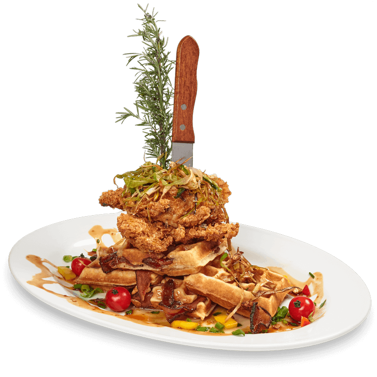 Andy's World Famous Fried Chicken Waffle Tower